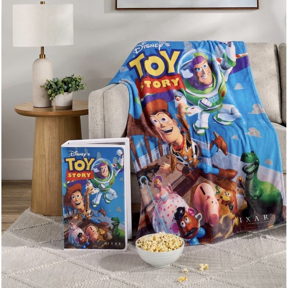 Disney Toy Story Classic VHS Boxed Silk Touch Throw Blanket 50"x70" NEW